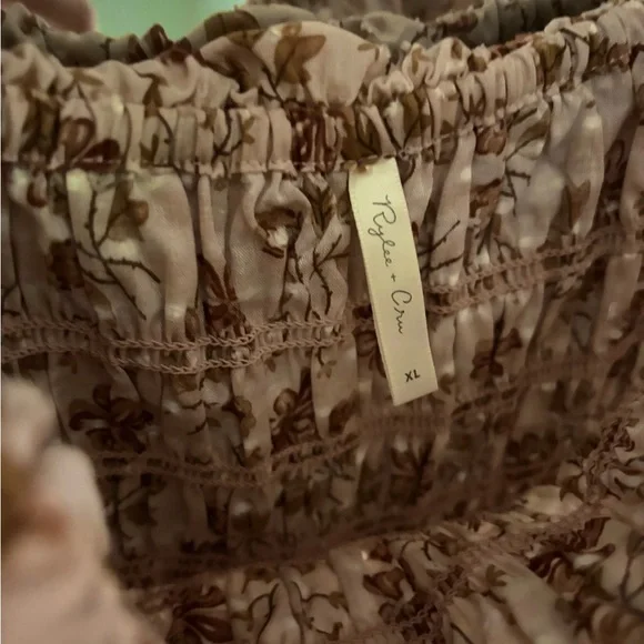 Rylee + Cru Brown Orange Pleated Tie Front Sundress - Picture 2 of 3